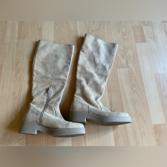 Womens Free People Camel Tan Tall Suede Leather Boot Size 38 - Picture 7 of 12